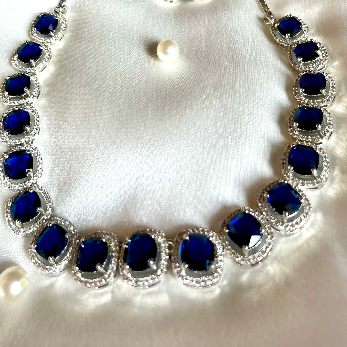 BLUE CHANDA ZIRCONIA NECKLACE SET