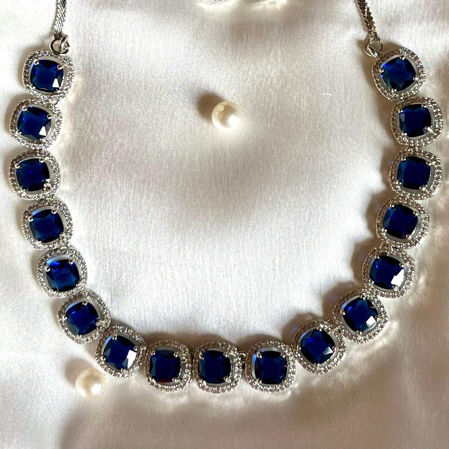 BLUE CHANDA ZIRCONIA NECKLACE SET