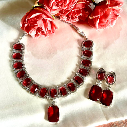 RED FAIRY ZIRCONIA NECKLACE SET