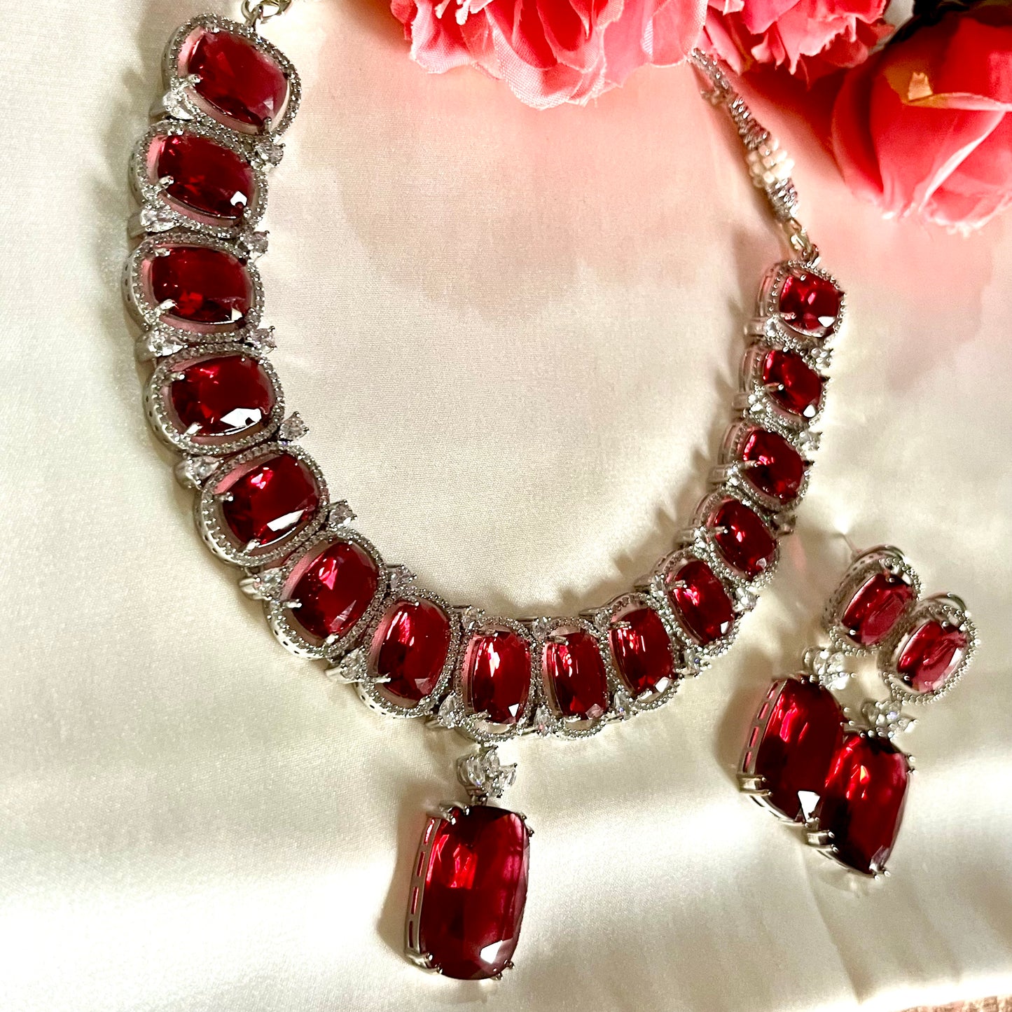 RED FAIRY ZIRCONIA NECKLACE SET