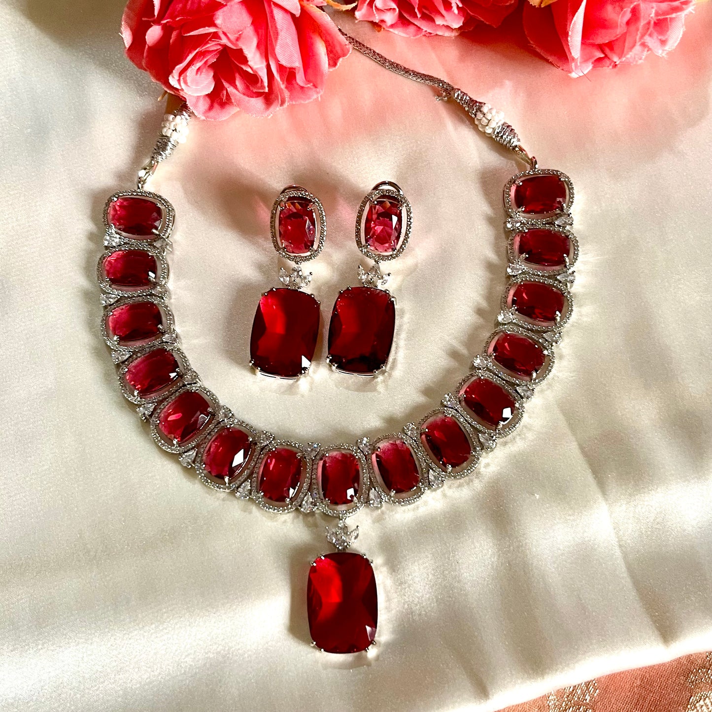 RED FAIRY ZIRCONIA NECKLACE SET