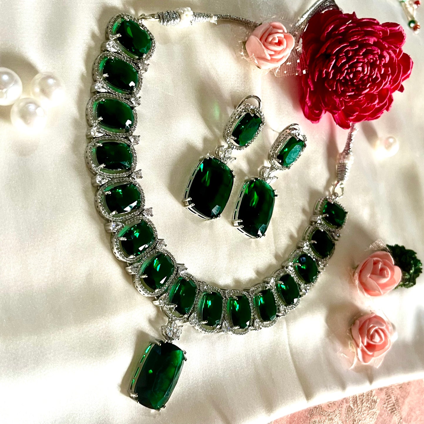 EMERALD FAIRY ZIRCONIA NECKLACE SET