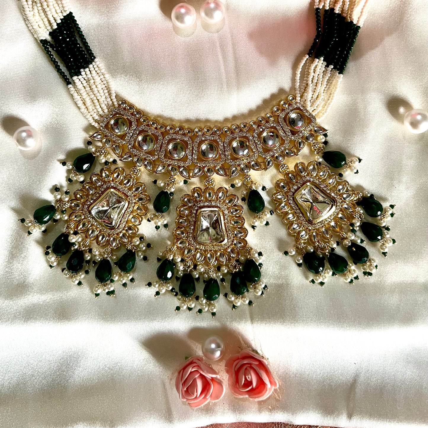 EMERALD DHAANI NECKLACE SET