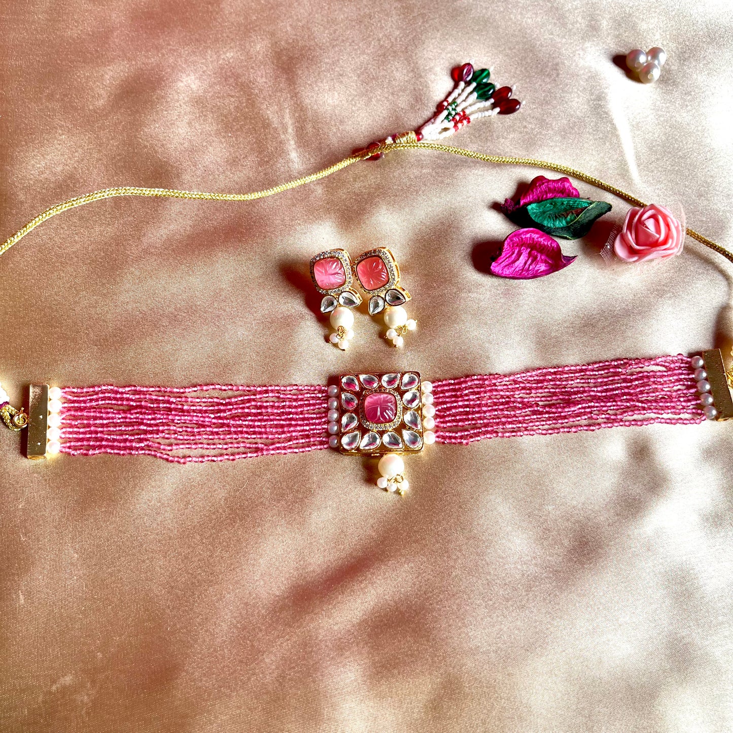 PINK FIONA CHOKER SET