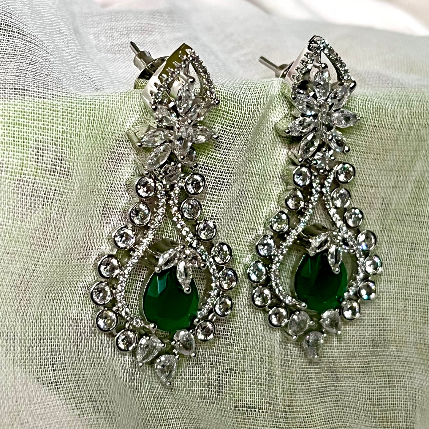 EMERALD NAAZ ZIRCONIA EARRINGS