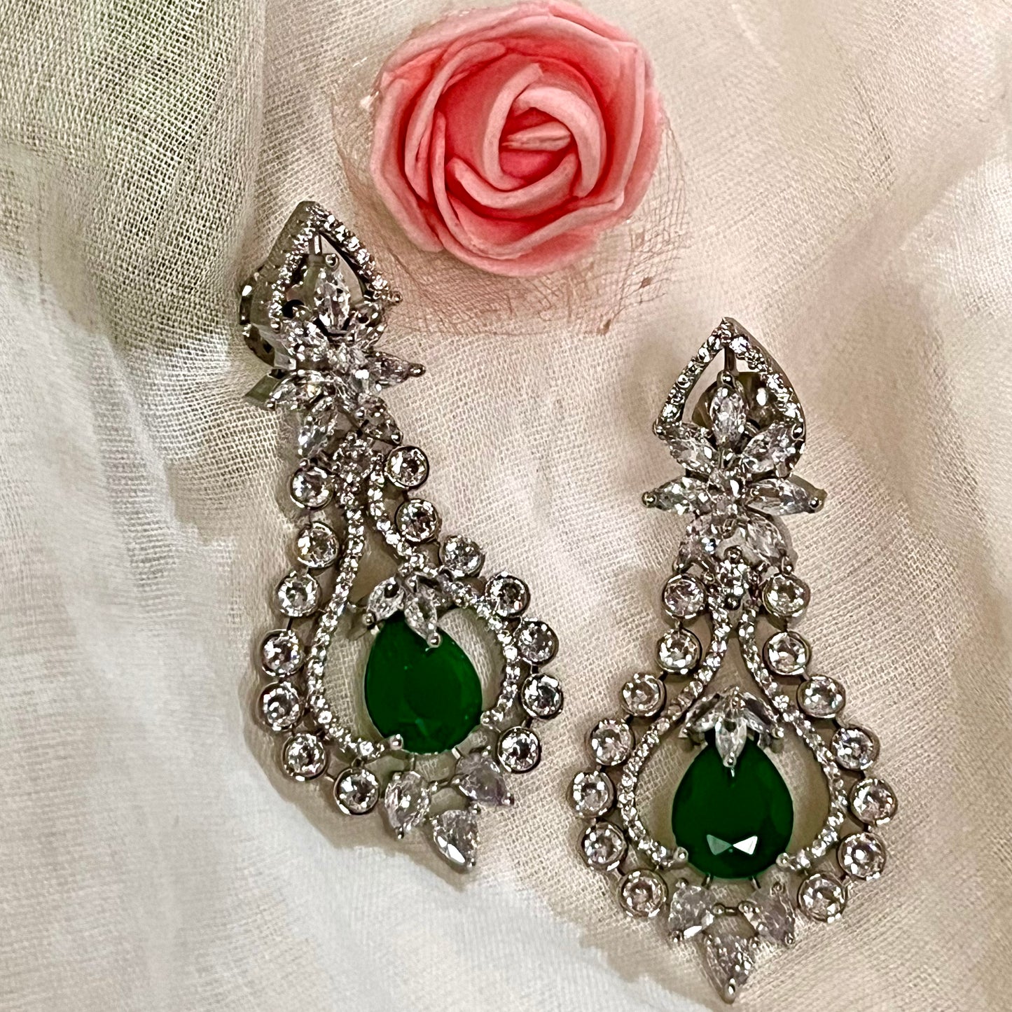 EMERALD NAAZ ZIRCONIA EARRINGS