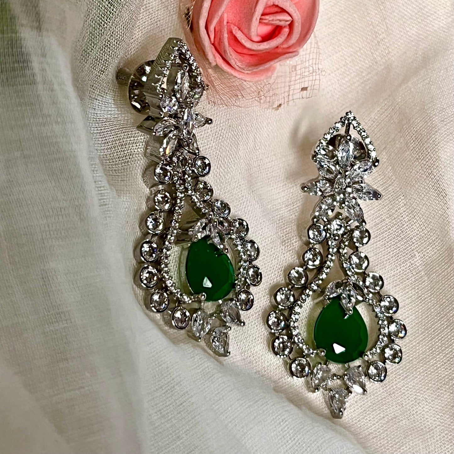 EMERALD NAAZ ZIRCONIA EARRINGS