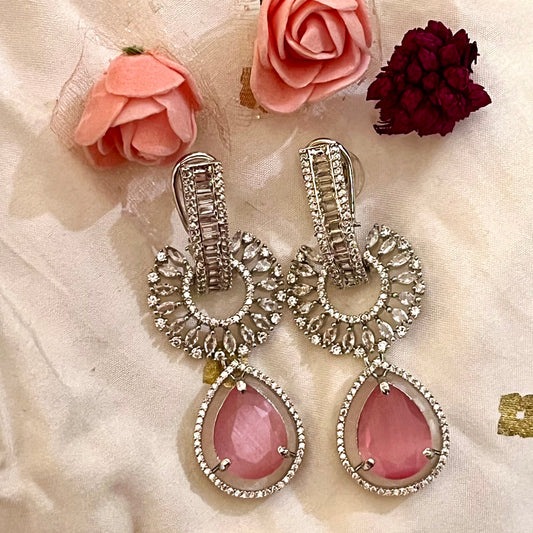 PINK DELIA ZIRCONIA EARRINGS