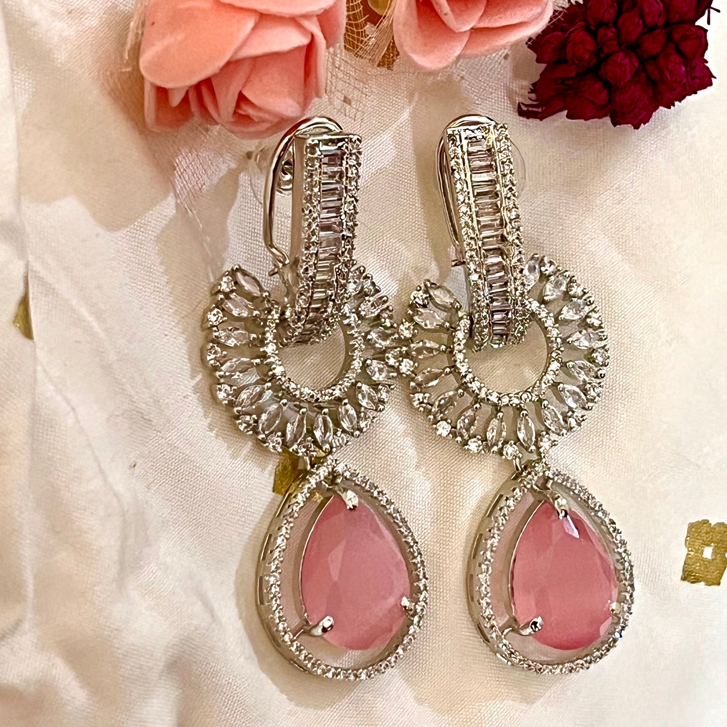 PINK DELIA ZIRCONIA EARRINGS