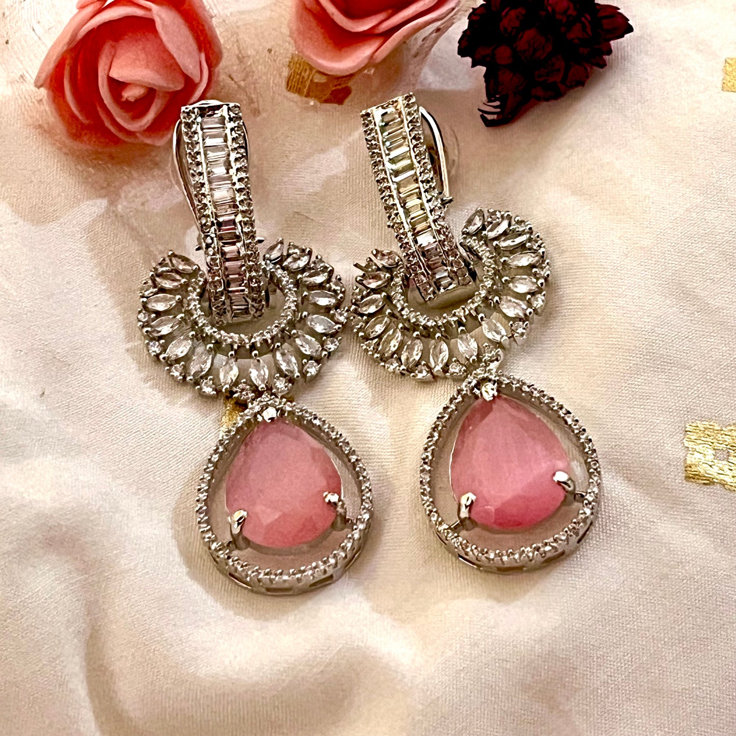 PINK DELIA ZIRCONIA EARRINGS