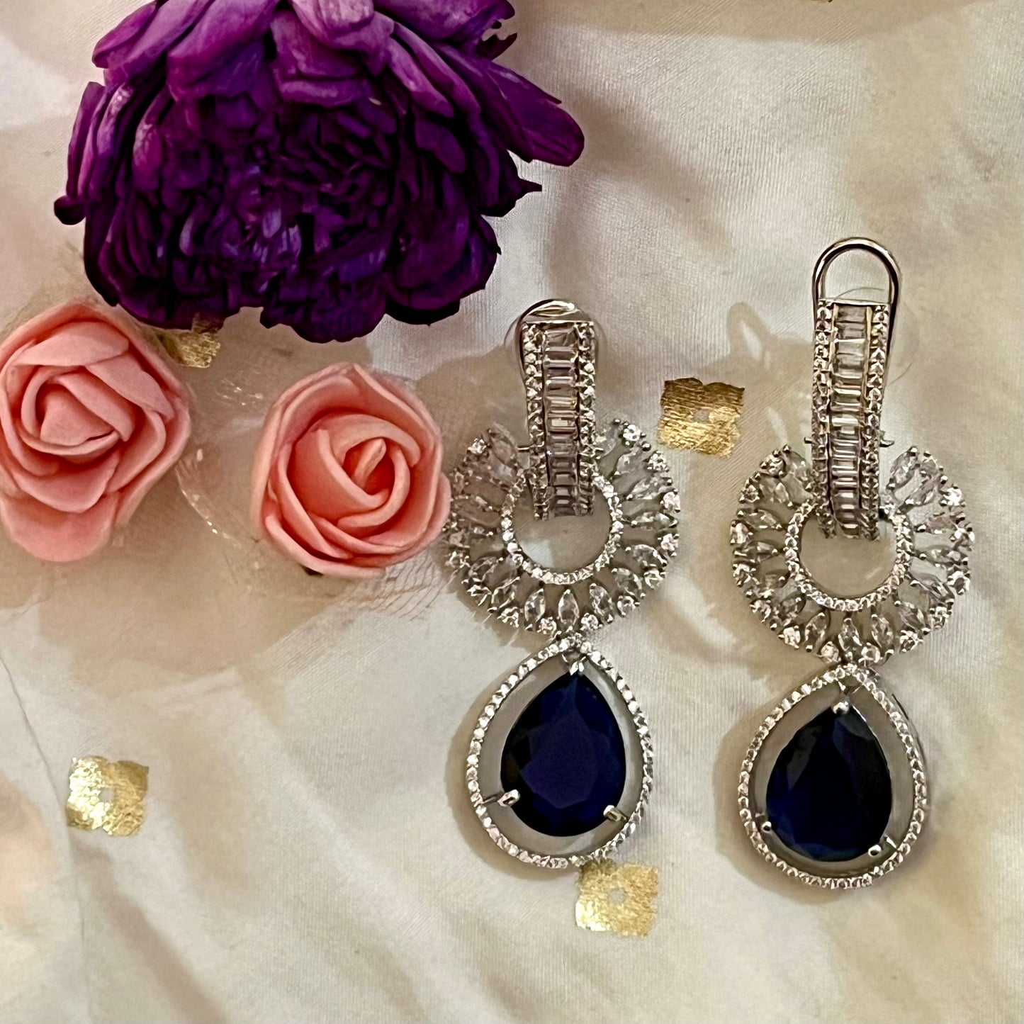 BLUE DELIA ZIRCONIA EARRINGS