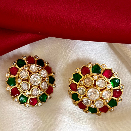 RANI EMERALD PUSHP STUDS