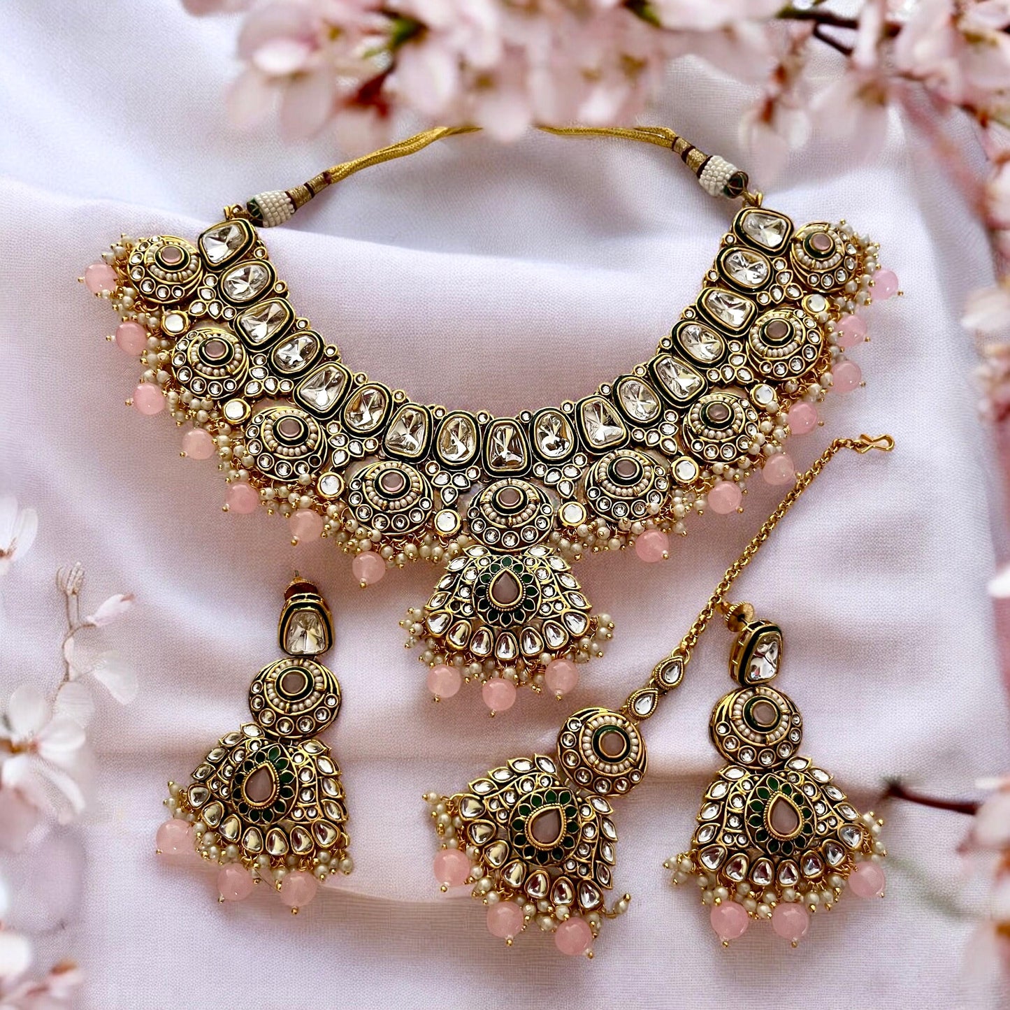 PINK MAHARANI NECKLACE SET