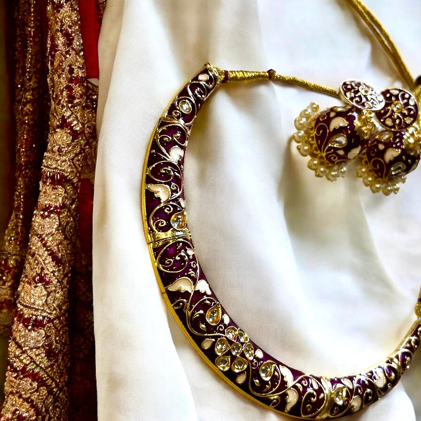 PURPLE SUNDARI HASLI NECKLACE SET