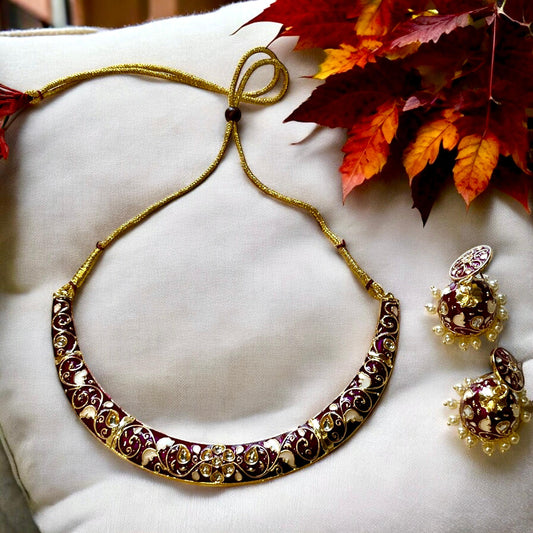 PURPLE SUNDARI HASLI NECKLACE SET