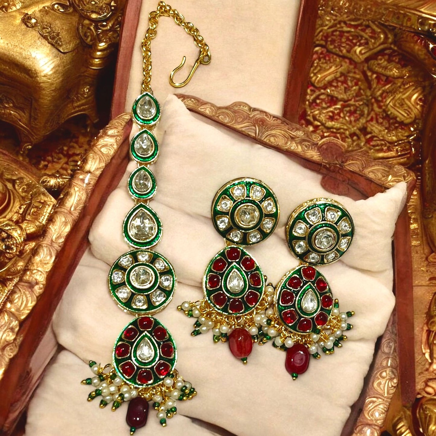 GOLD RUBY LILA NECKLACE SET