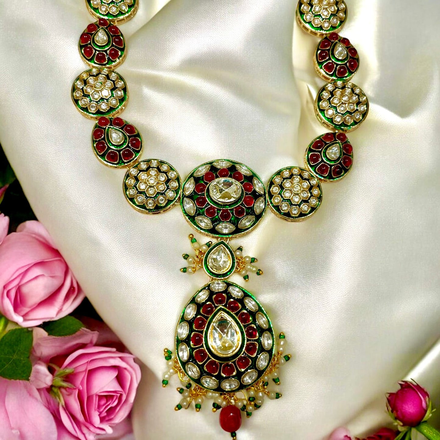 GOLD RUBY LILA NECKLACE SET