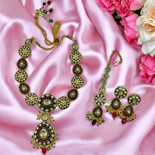 GOLD RUBY LILA NECKLACE SET