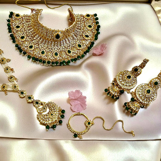 EMERALD KOHINOOR NECKLACE SET