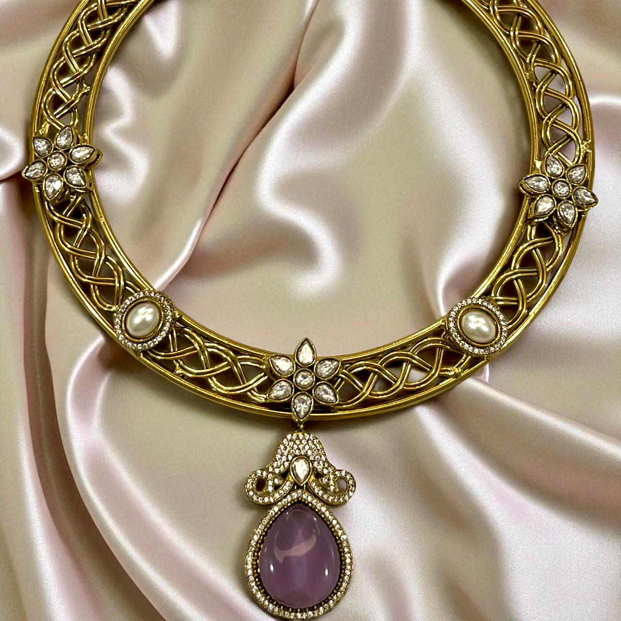 PURPLE SUNSHINE HASLI NECKLACE SET