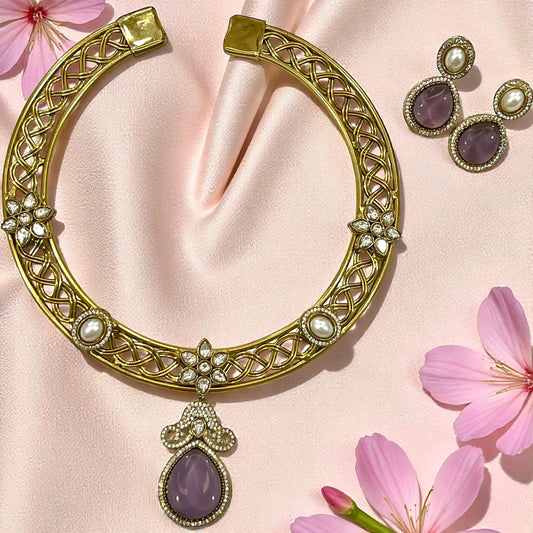 PURPLE SUNSHINE HASLI NECKLACE SET