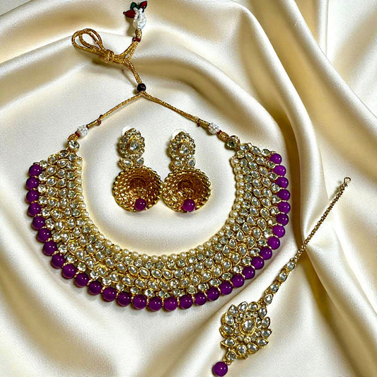 PURPLE DIA NECKLACE SET