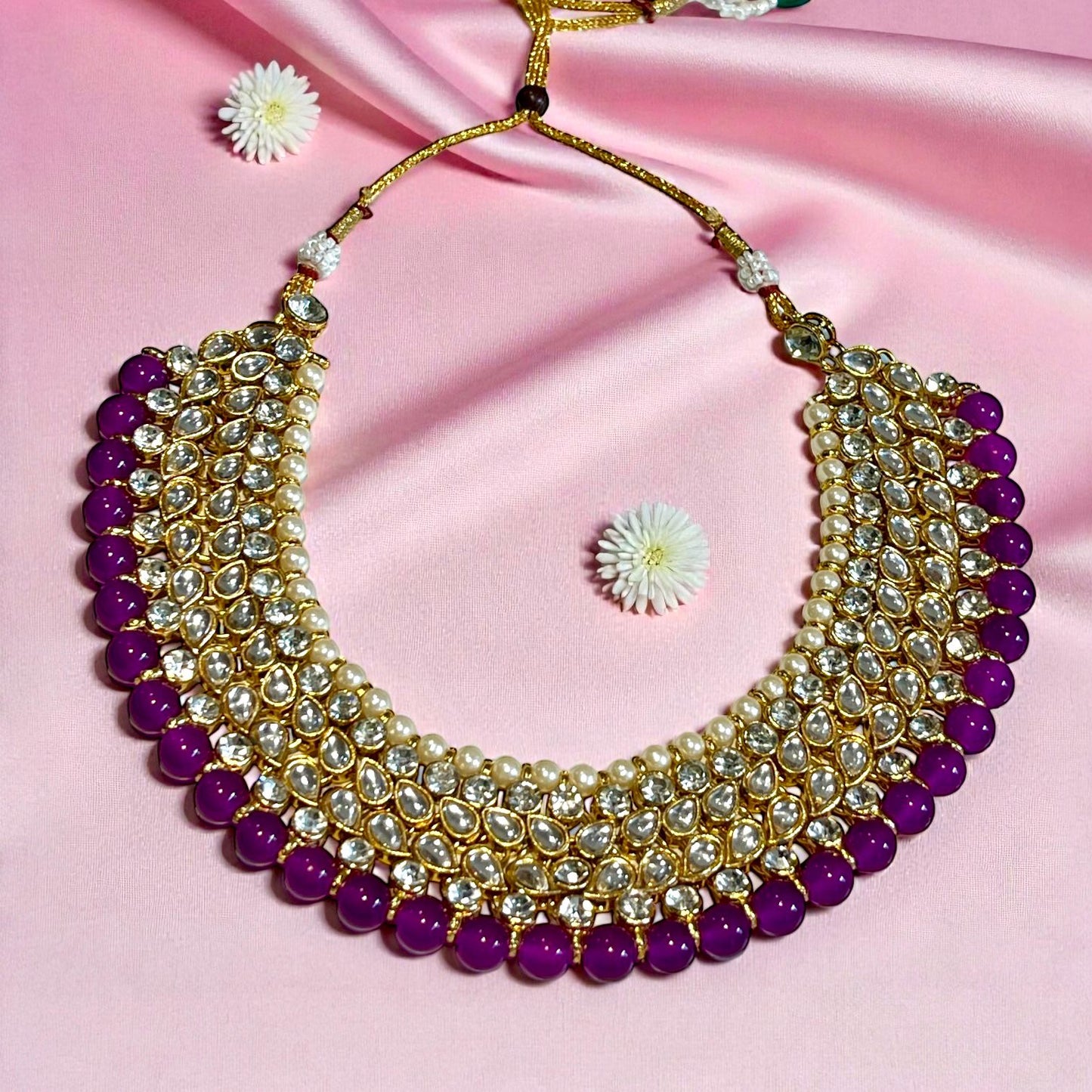 PURPLE DIA NECKLACE SET