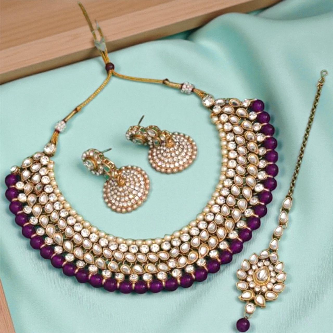 PURPLE DIA NECKLACE SET