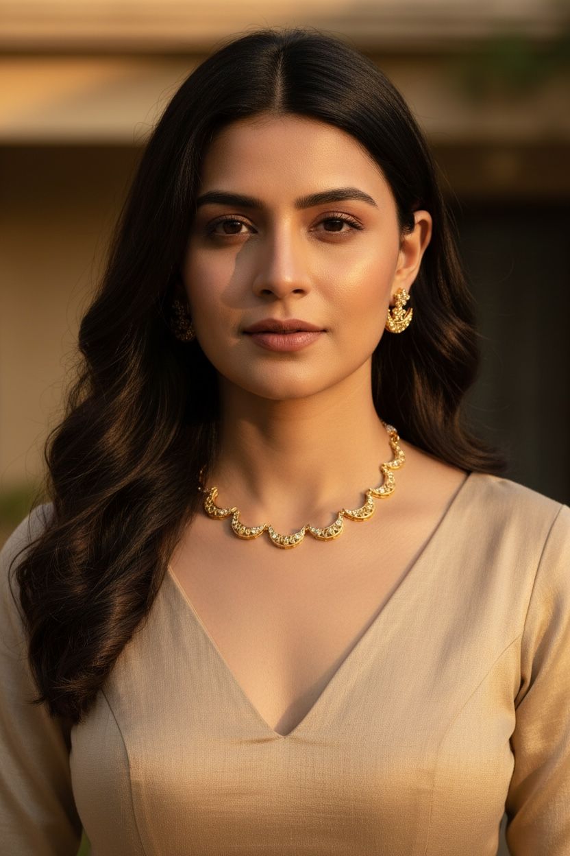 GOLD MOON NECKLACE SET