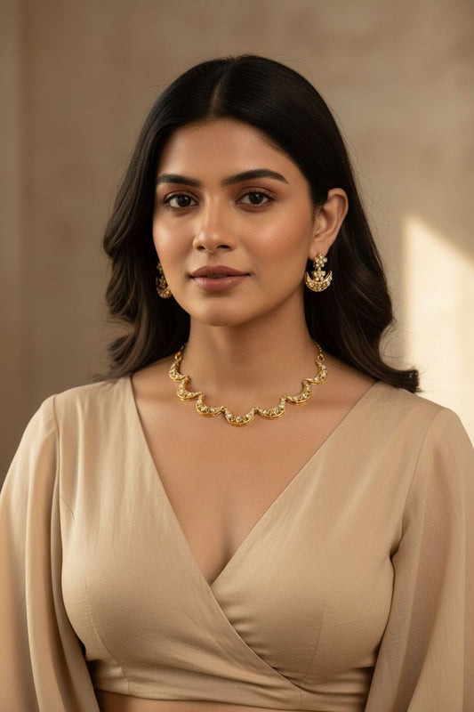 GOLD MOON NECKLACE SET