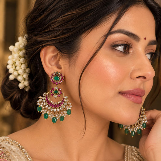 EMERALD RANI CHANDBAALI EARRINGS