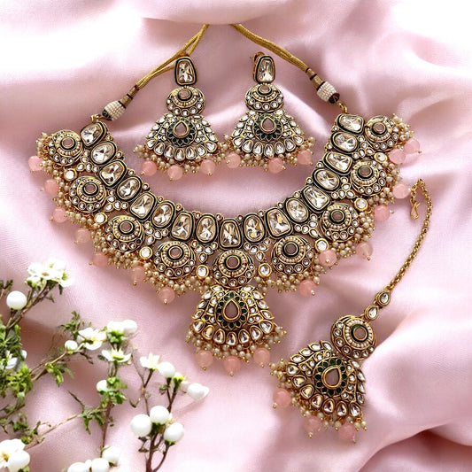 PINK MAHARANI NECKLACE SET