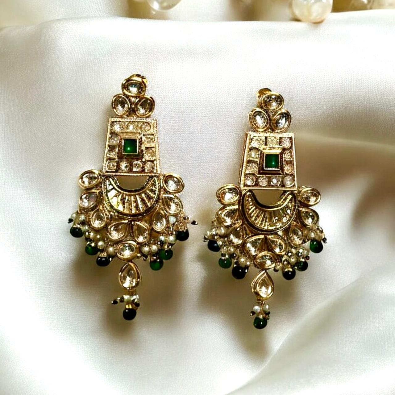 EMERALD HEER CHANDBALI EARRINGS