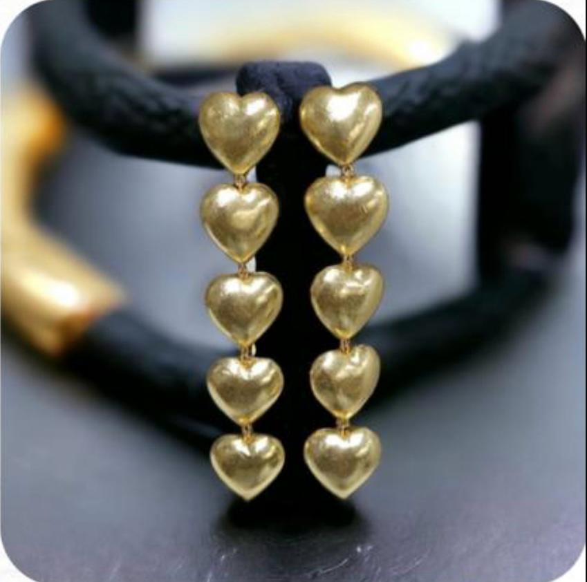 GOLD HEART DANGLERS