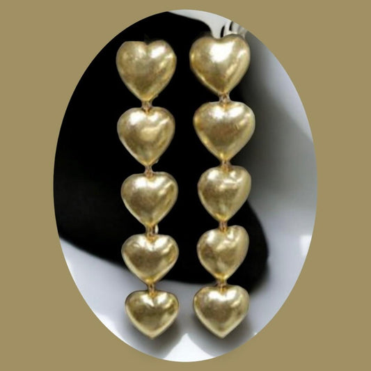 GOLD HEART DANGLERS