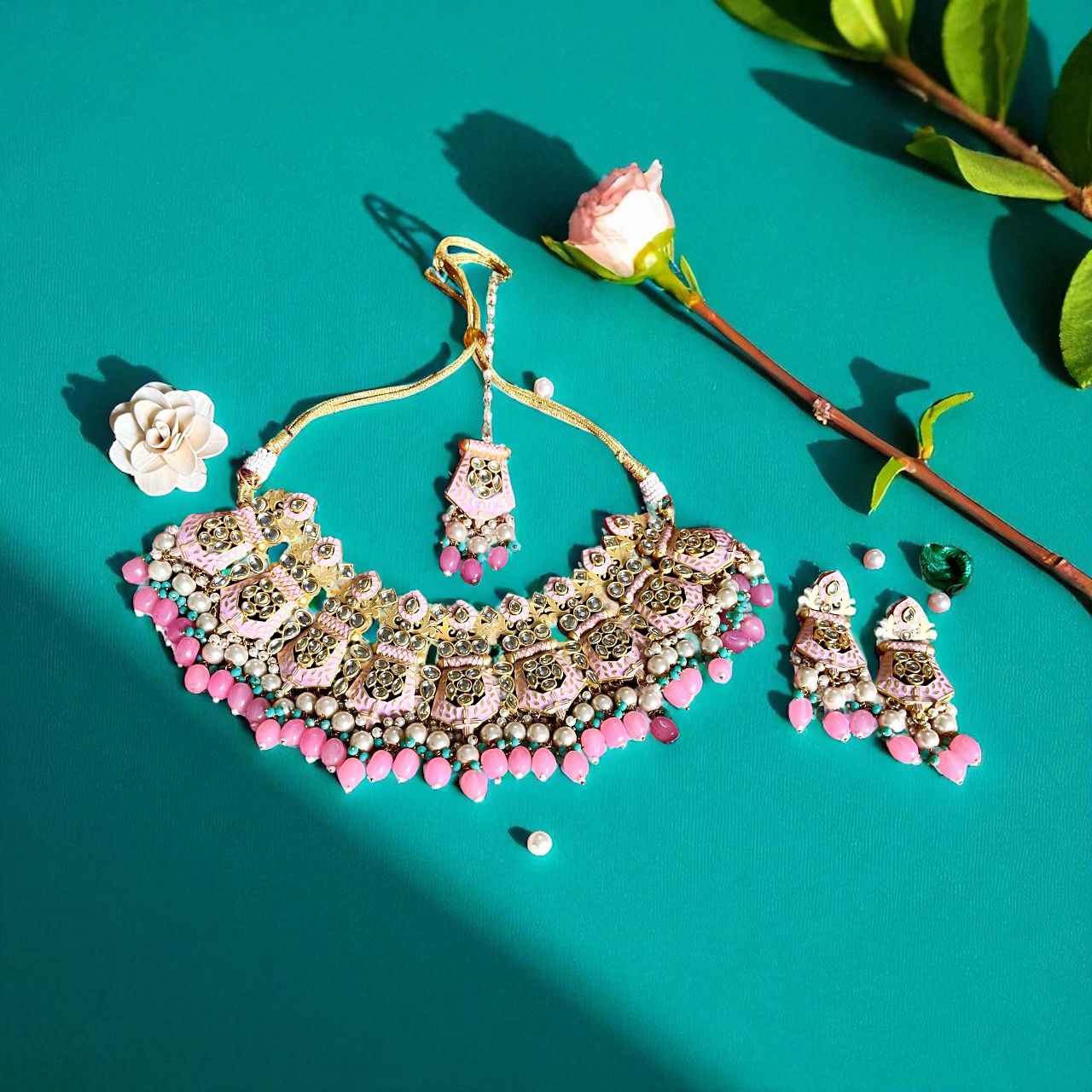 PINK AARNA NECKLACE SET