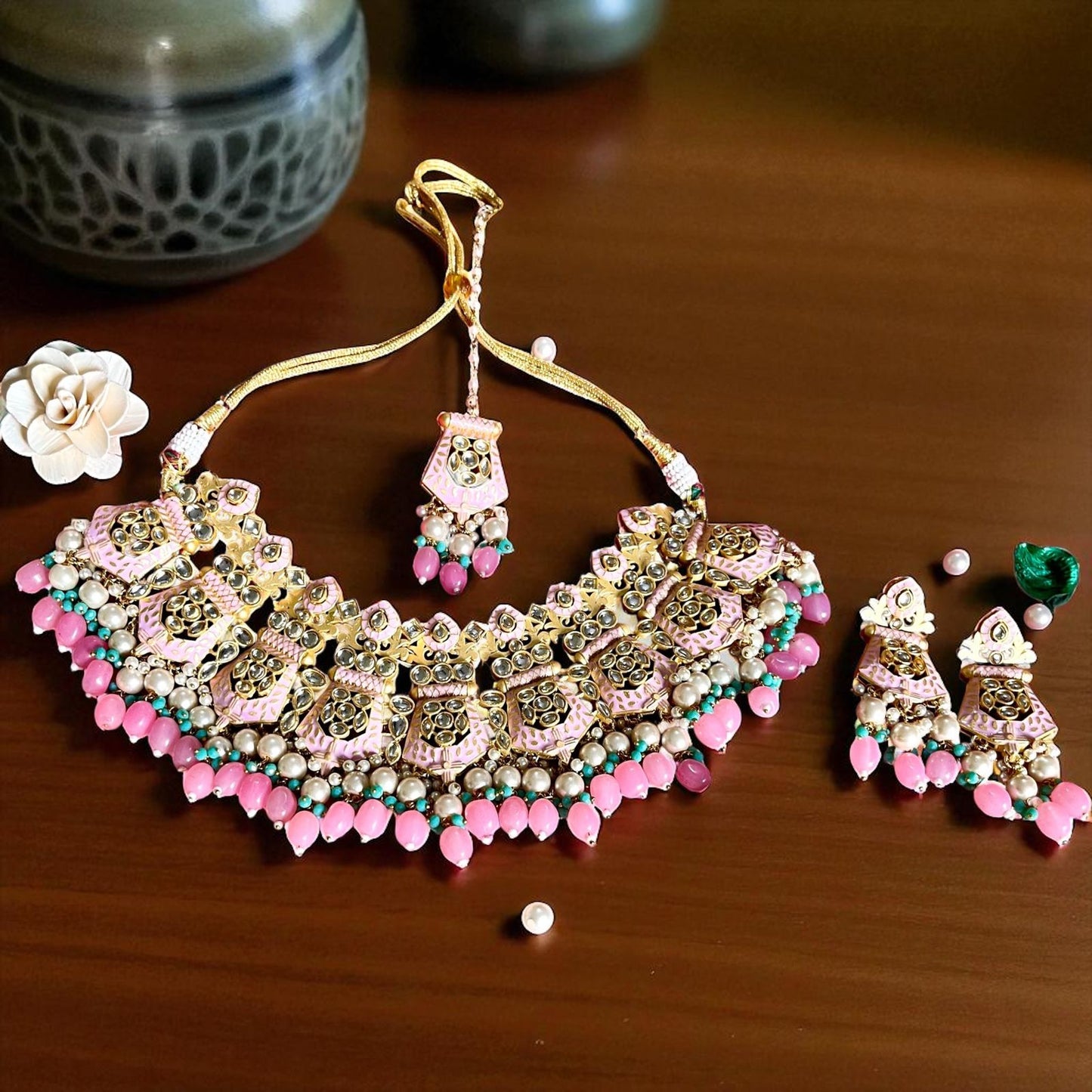PINK SUNHERI NECKLACE SET