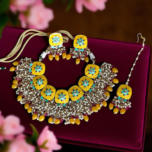 YELLOW KAVYA NECKLACE SET