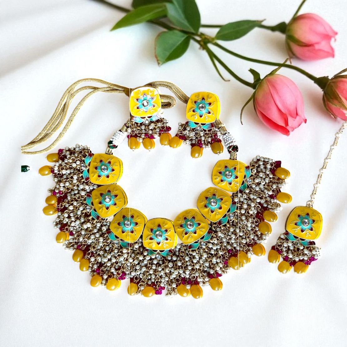YELLOW KAVYA NECKLACE SET
