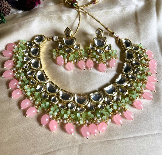 MINT GREENPINK NITYA NECKLACE SET